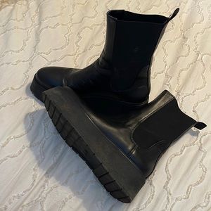 ZARA LEATHER PLATFORM BOOTS